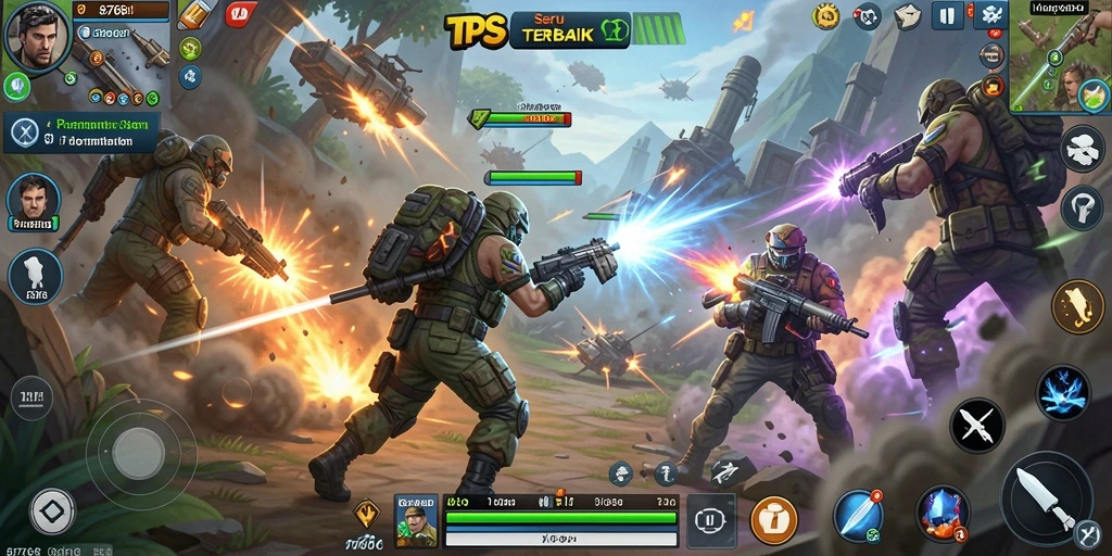 Screenshot gameplay 8768 yang menampilkan aksi pertempuran intens.