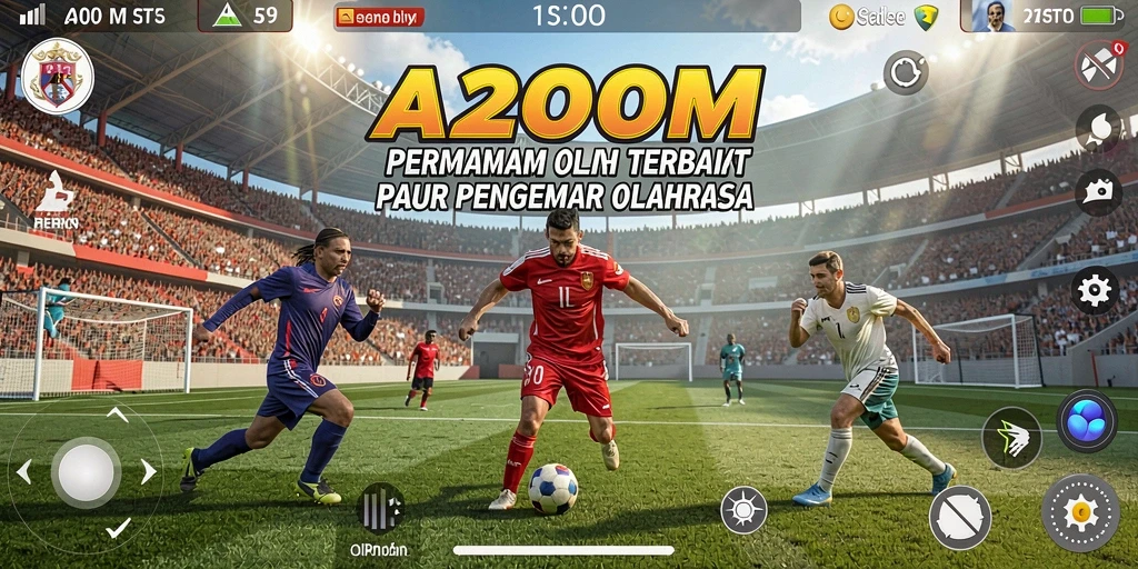 Tampilan gameplay A200M dengan aksi olahraga yang seru.