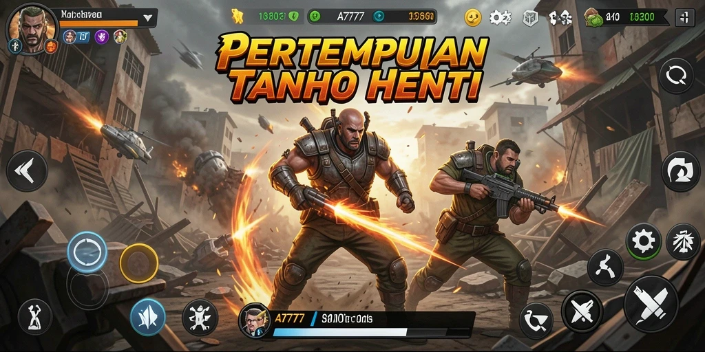 Tangkapan layar menampilkan aksi pertarungan yang mendebarkan di A7777.