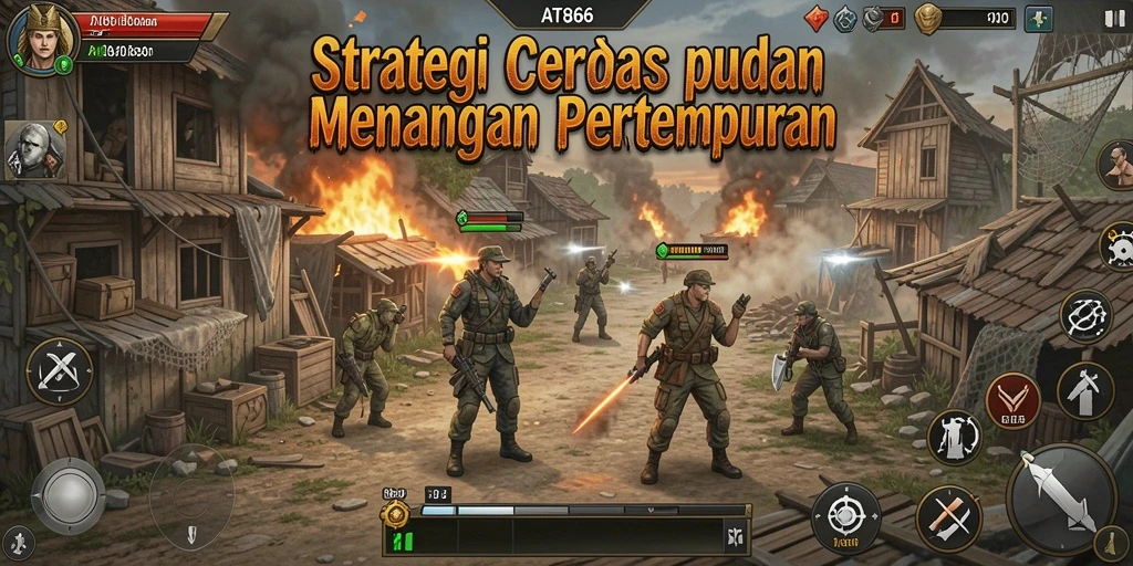 Screenshot AT866 menampilkan aksi seru dalam pertempuran strategi.