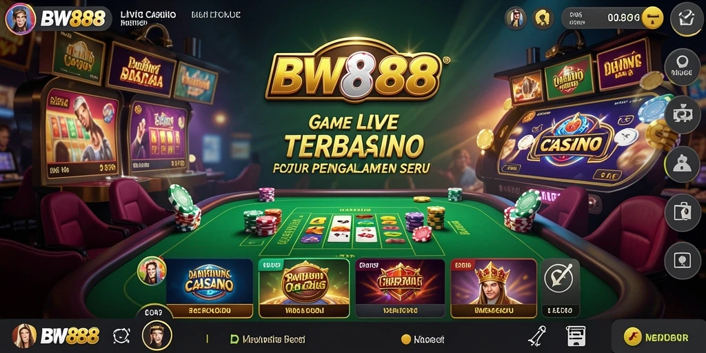 Screenshot gameplay BW888 menampilkan dealer dan pemain dalam suasana kasino yang nyata.