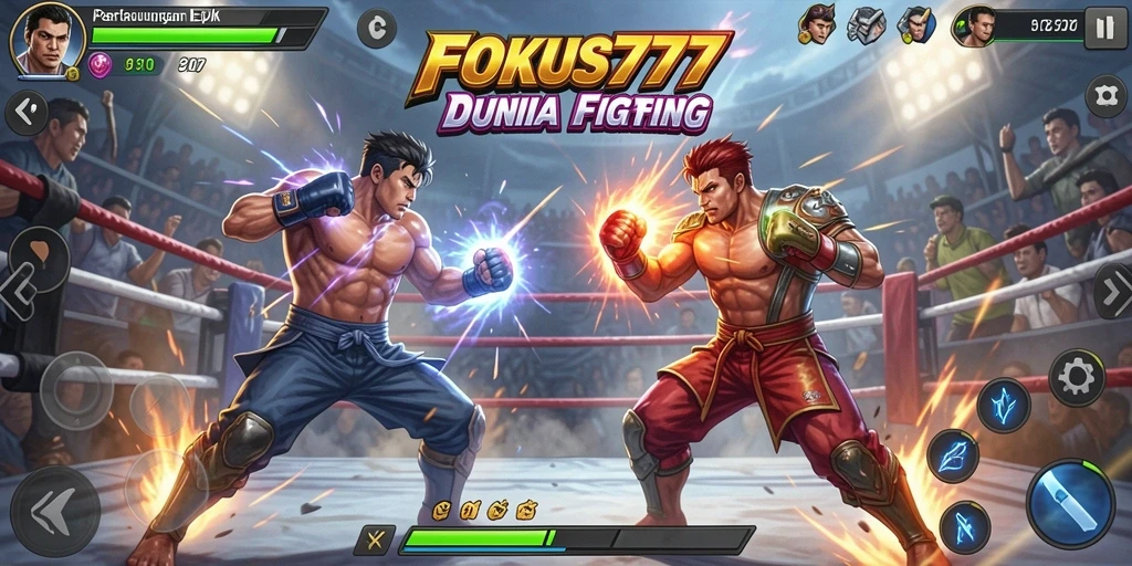 Tangkapan layar gameplay FOKUS777 menampilkan aksi pertarungan yang mendebarkan.