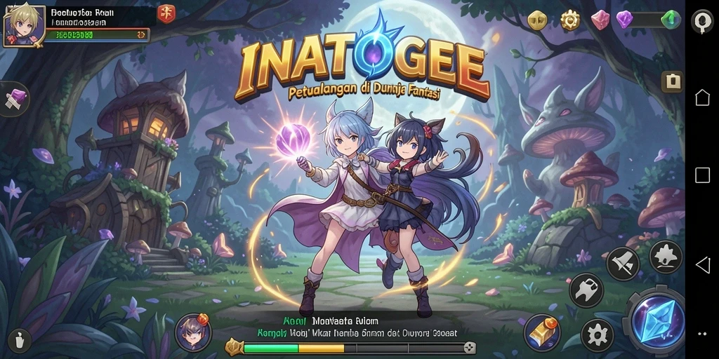Tampilan gameplay seru dengan karakter Anime yang menawan.