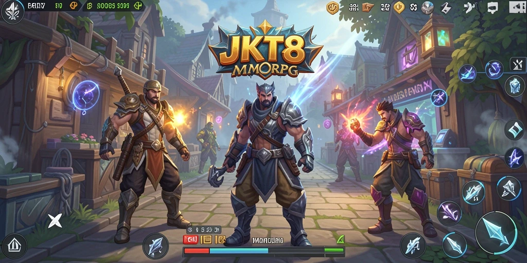 Tangkapan layar JKT8 yang menampilkan pertempuran seru dalam MMORPG.