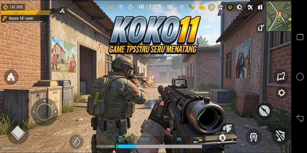 Screenshot KOKO11 menunjukkan aksi tembak-menembak yang mendebarkan.