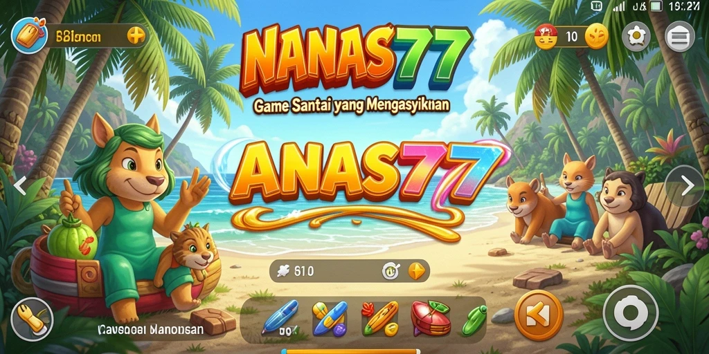 Tampilan Gameplay NANAS777 yang ceria dan menarik.