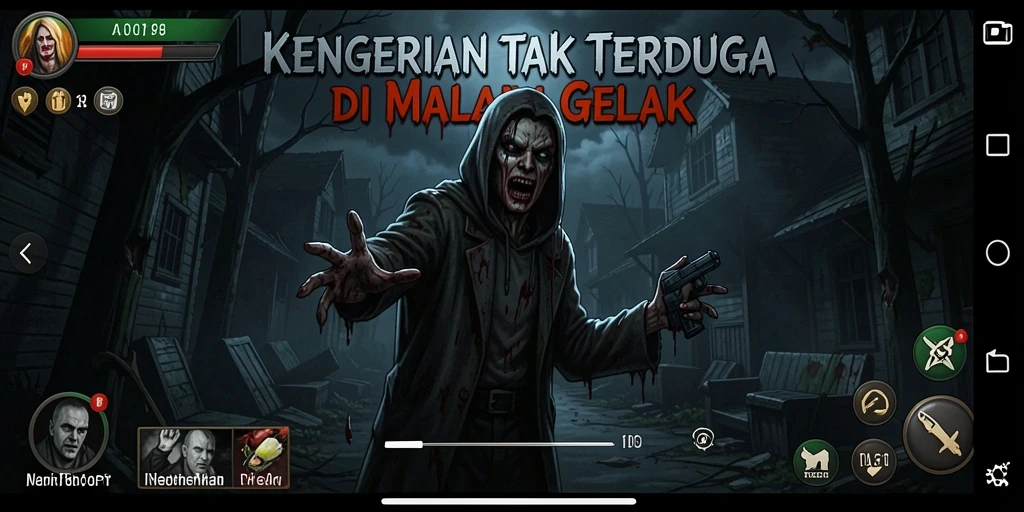 Screenshot RP8 menampilkan suasana gelap dan mengerikan dalam gameplay.