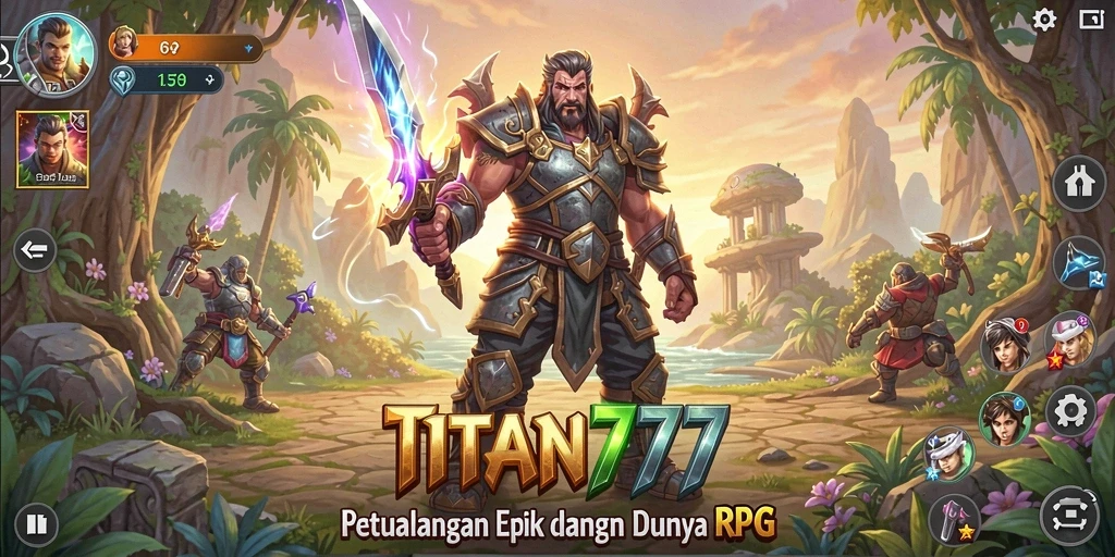 Tampilan seru dalam gameplay RPG TITAN777 yang memukau.