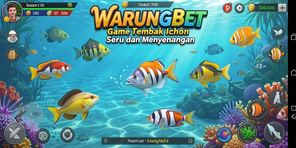Tampilan gameplay <strong>WARUNGBET</strong> yang seru saat menembak ikan.